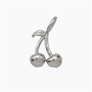 Copper Cherry Charms Pendant Platinum Plated, approx 10-11mm [FN47549]