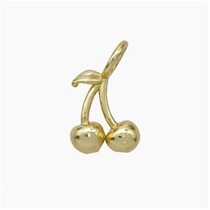 Copper Cherry Charms Pendant Gold Plated, approx 10-11mm [FN47550]