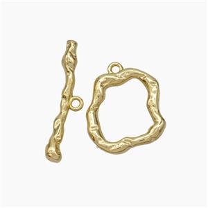 Copper Toggle Clasp Hammered Gold Plated, approx 15-16mm, 23mm [FN47556]