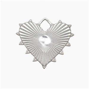 Copper Heart Pendant Platinum Plated, approx 30mm [FN47557]