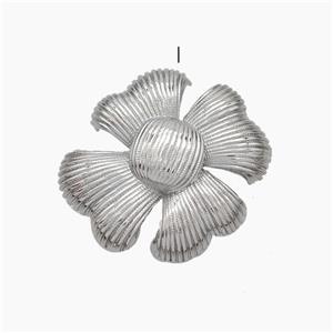 Copper Flower Pendant Platinum Plated, approx 30mm [FN47559]