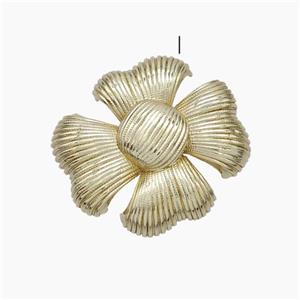 Copper Flower Pendant Gold Plated, approx 30mm [FN47560]
