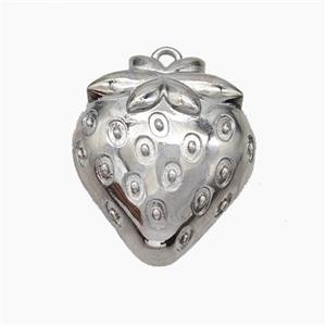 Copper Strawberry Charms Pendant Platinum Plated, approx 20-21mm [FN47561]