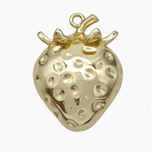 Copper Strawberry Charms Pendant Gold Plated, approx 18-24mm [FN47564]