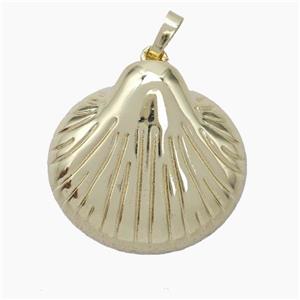 Scallop Shell Charms Copper Pendant Gold Plated, approx 24-26mm [FN47572]
