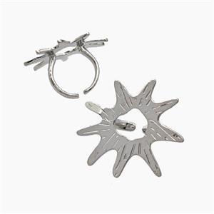 Copper Flower Rings Platinum Plated, approx 35mm, 18mm dia [FN47668]