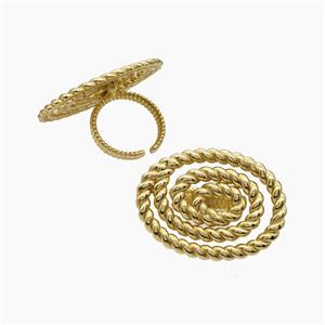 Copper Spiral Rings Gold Plated, approx 30-40mm, 18mm dia [FN47673]