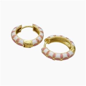 Copper Hoop Earrings Enamel Gold Plated, approx 5mm, 20mm dia [FN47699]