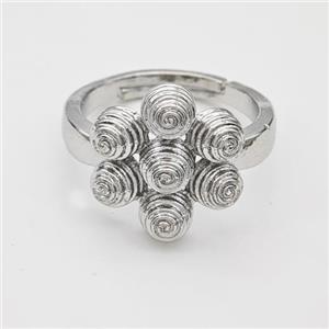 Copper Rings Rebirth Adjustable Platinum Plated, approx 15mm, 18mm dia [FN47769]