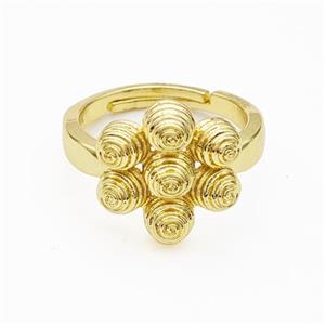 Copper Rings Rebirth Adjustable Gold Plated, approx 15mm, 18mm dia [FN47770]