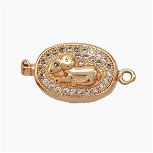 Copper Sheep Connector Pave Zirconia Chinese Zodiac Rose Gold, approx 10-14mm [FN47809]