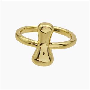 Copper Letter-I Rings Gold Plated, approx 10-15mm, 18mm dia [FN47907]