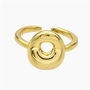 Copper Letter-O Rings Gold Plated, approx 10-15mm, 18mm dia [FN47913]