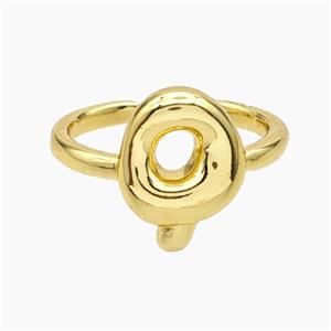 Copper Letter-Q Rings Gold Plated, approx 10-15mm, 18mm dia [FN47914]