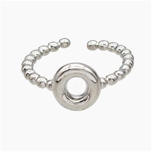 Copper Letter-O Rings Platinum Plated, approx 8-10mm, 18mm dia [FN47939]