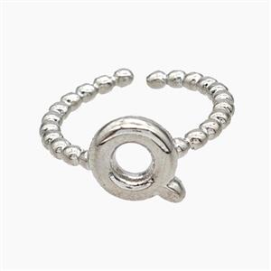 Copper Letter-Q Rings Platinum Plated, approx 8-10mm, 18mm dia [FN47941]