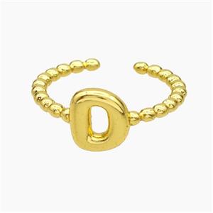 Copper Letter-D Rings Gold Plated, approx 8-10mm, 18mm dia [FN47954]