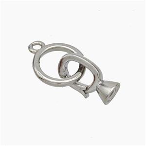 Copper Clasp Cord-End Platinum Plated, approx 10mm, 5-12mm [FN48029]