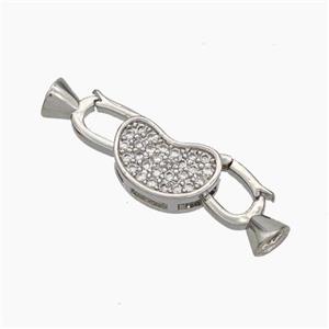 Copper Clasp Pave Zirconia Cord-End Platinum Plated, approx 6.5-10mm, 5-12mm [FN48045]