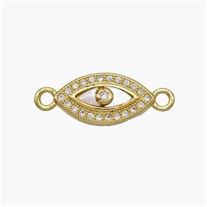 Copper Eye Connector Pave Shell Zirconia 18K Gold Plated, approx 8-16mm [FN48250]