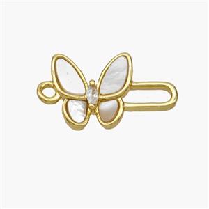 Copper Butterfly Connector Pave Shell Gold Plated, approx 10mm, 10-15mm [FN48415]
