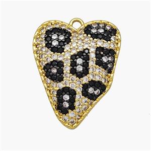 Copper Heart Pendant Micropave Zirconia Gold Plated, approx 17-21mm [FN48755]