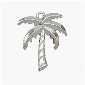 Coconut Tree Copper Palm Pendant Platinum Plated, approx 17-20mm [FN48760]
