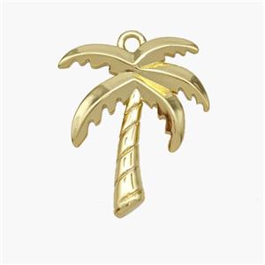 Coconut Tree Copper Palm Pendant Gold Plated, approx 17-20mm [FN48761]
