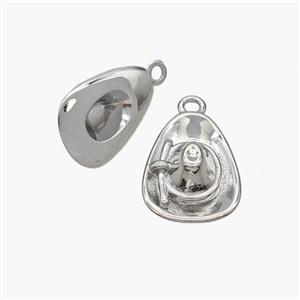 Hat Charms Copper Pendant Platinum Plated, approx 12-16mm [FN48771]