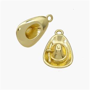 Hat Charms Copper Pendant Gold Plated, approx 12-16mm [FN48772]