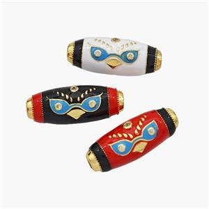 Copper Rice Beads Enamel Bird Gold Plated Mixed, approx 9-22mm [FN48816]