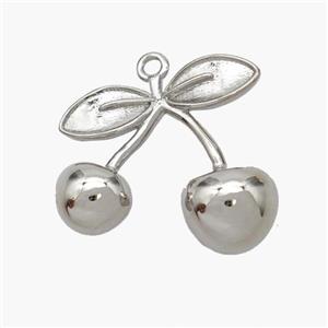 Copper Cherry Pendant Platinum Plated, approx 17mm [FN48819]