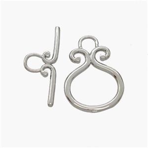 Copper Toggle Clasp Platinum Plated, approx 17-22mm, 9-23mm [FN48833]