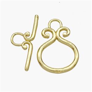 Copper Toggle Clasp Gold Plated, approx 17-22mm, 9-23mm [FN48834]