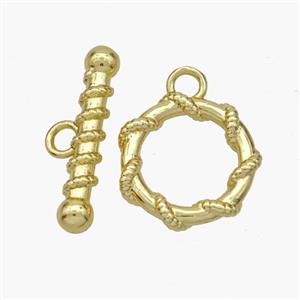 Copper Toggle Clasp Gold Plated, approx 15mm, 20mm [FN48836]