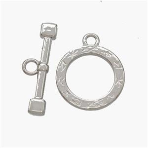 Copper Toggle Clasp Platinum Plated, approx 14mm, 22mm [FN48837]