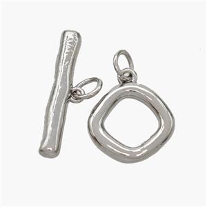 Copper Toggle Clasp Platinum Plated, approx 14mm, 22mm [FN48839]
