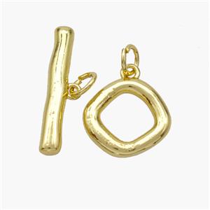 Copper Toggle Clasp Gold Plated, approx 14mm, 22mm [FN48840]