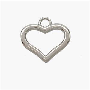 Copper Heart Pendant Platinum Plated, approx 15mm [FN48841]