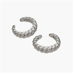 Copper Clip Earrings Platinum Plated, approx 14mm [FN48863]