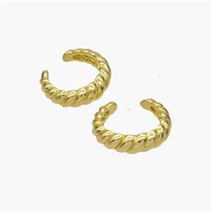 Copper Clip Earrings Gold Plated, approx 14mm [FN48864]