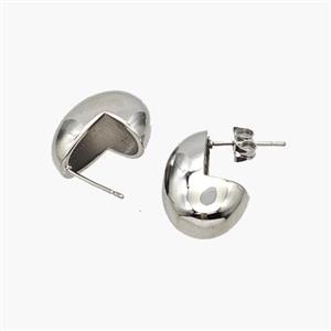 Copper Stud Earrings Platinum Plated, approx 14-19mm [FN48882]