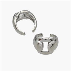 Copper Clip Earrings Platinum Plated, approx 10mm, 13.5mm dia [FN48958]