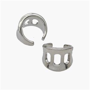 Copper Clip Earrings Platinum Plated, approx 11mm, 12.5mm dia [FN48960]