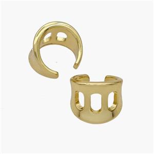 Copper Clip Earrings Gold Plated, approx 11mm, 12.5mm dia [FN48961]