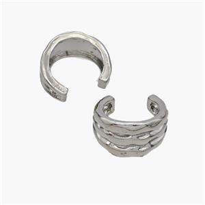 Copper Clip Earrings Platinum Plated, approx 8mm, 14mm dia [FN48962]