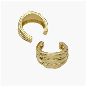 Copper Clip Earrings Gold Plated, approx 8mm, 14mm dia [FN48963]