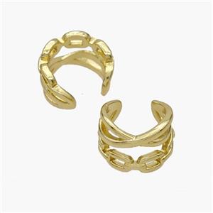 Copper Clip Earrings Gold Plated, approx 9mm, 14mm dia [FN48965]
