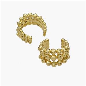 Copper Clip Earrings Gold Plated, approx 10mm, 13mm dia [FN48967]