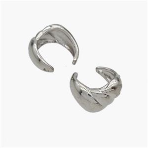 Copper Clip Earrings Platinum Plated, approx 8mm, 13.5mm dia [FN48968]